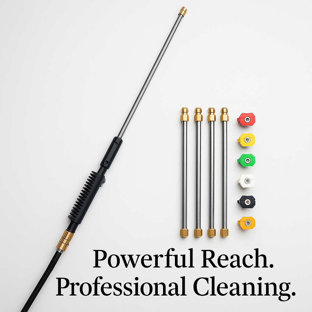 Pressure Washer Wand with Power Spray Extension Brass Couplers and Five Nozzle Tips - Image 9