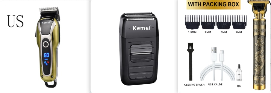 Professional Cordless Hair Clippers and Trimmers for Barber with Digital LED Display - Image 1
