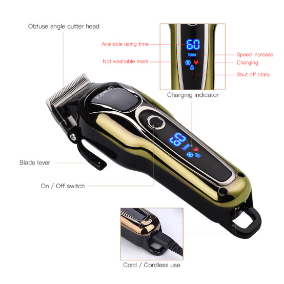 Professional Cordless Hair Clippers and Trimmers for Barber with Digital LED Display - Image 9