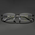 Progressive Reading Glasses Blue Light Blocking Metal Rimless Rectangular Multifocal - Image 3
