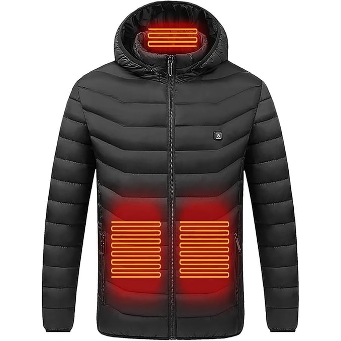 Puffer Heated Jacket with 9 Heating Zones Hood and Quilted Design - Image 3