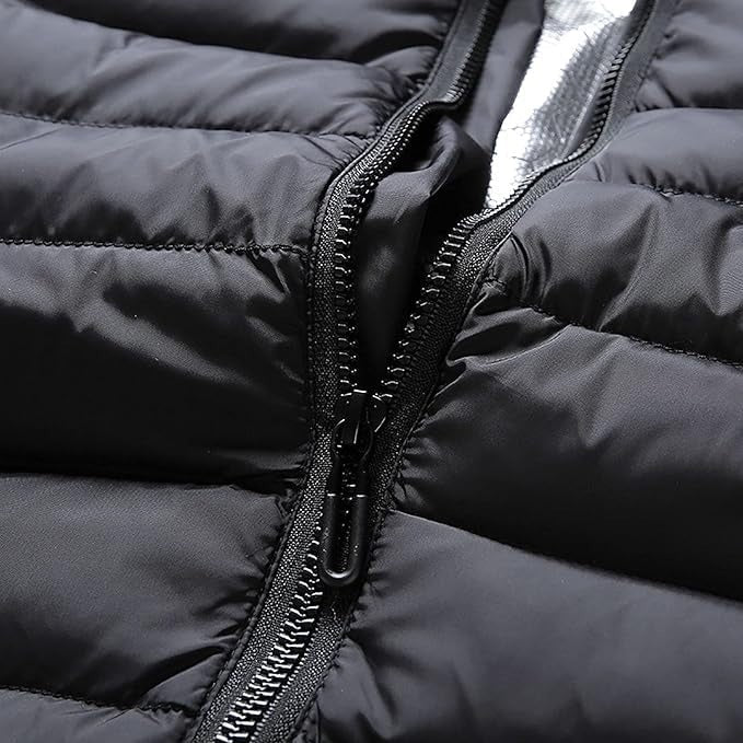 Puffer Heated Jacket with 9 Heating Zones Hood and Quilted Design - Image 4