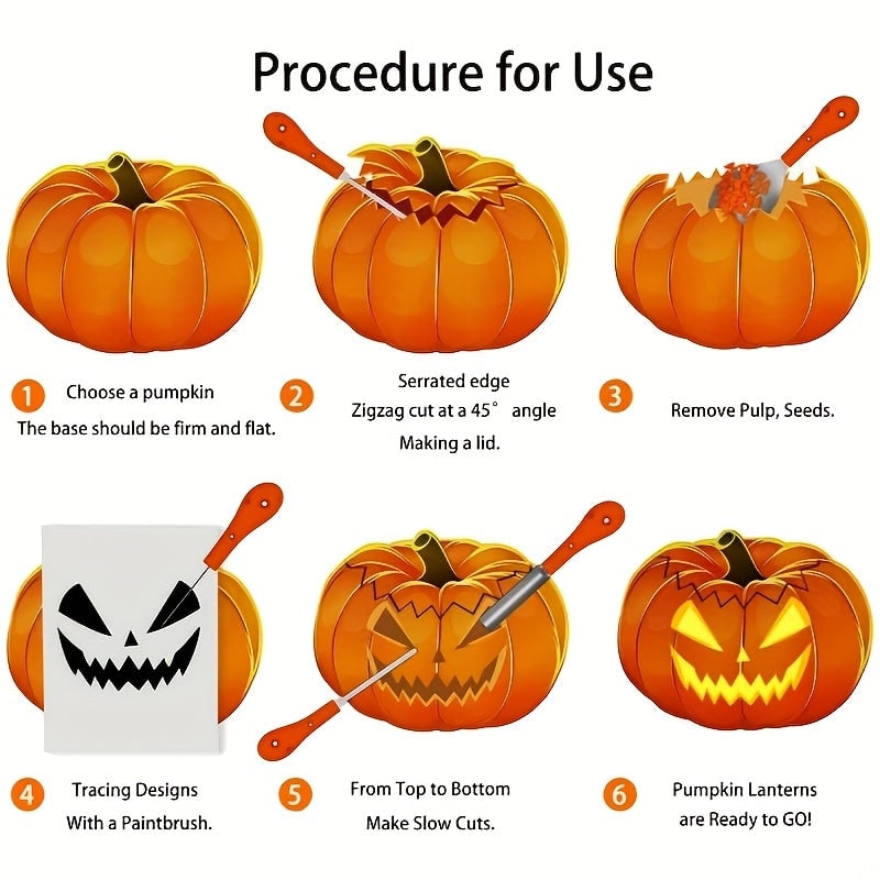 Pumpkin Carving Kit and Tools with Stainless Steel Supplies for Jack O Lantern Saw - Image 14