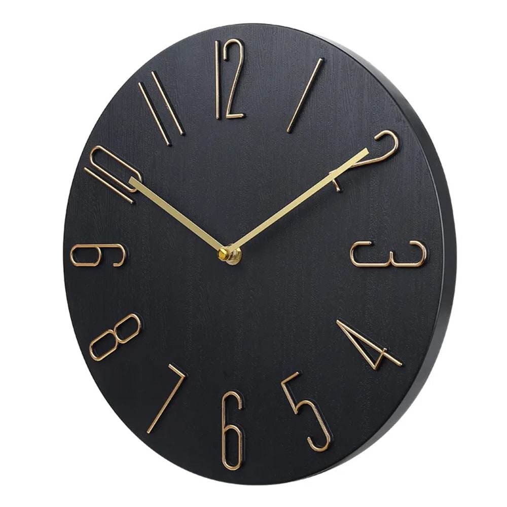 Quiet Modern Wall Clock No Ticking Silent Round Wood Grain Minimalist Living Room - Image 3