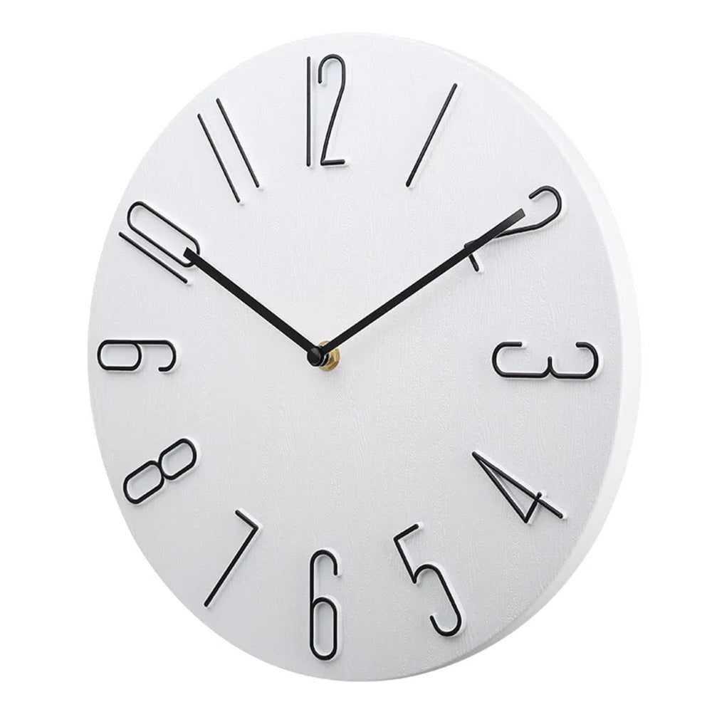 Quiet Modern Wall Clock No Ticking Silent Round Wood Grain Minimalist Living Room - Image 4