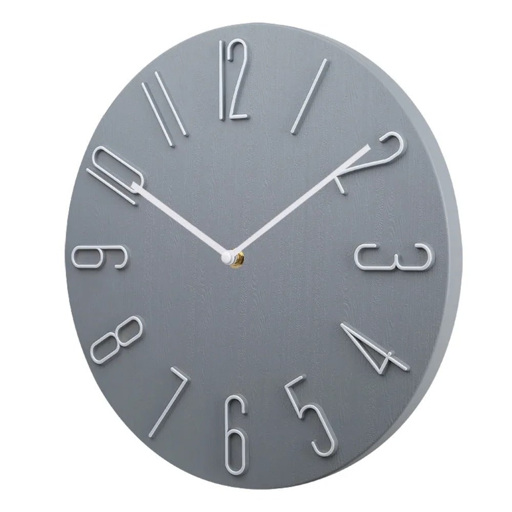 Quiet Modern Wall Clock No Ticking Silent Round Wood Grain Minimalist Living Room - Image 6