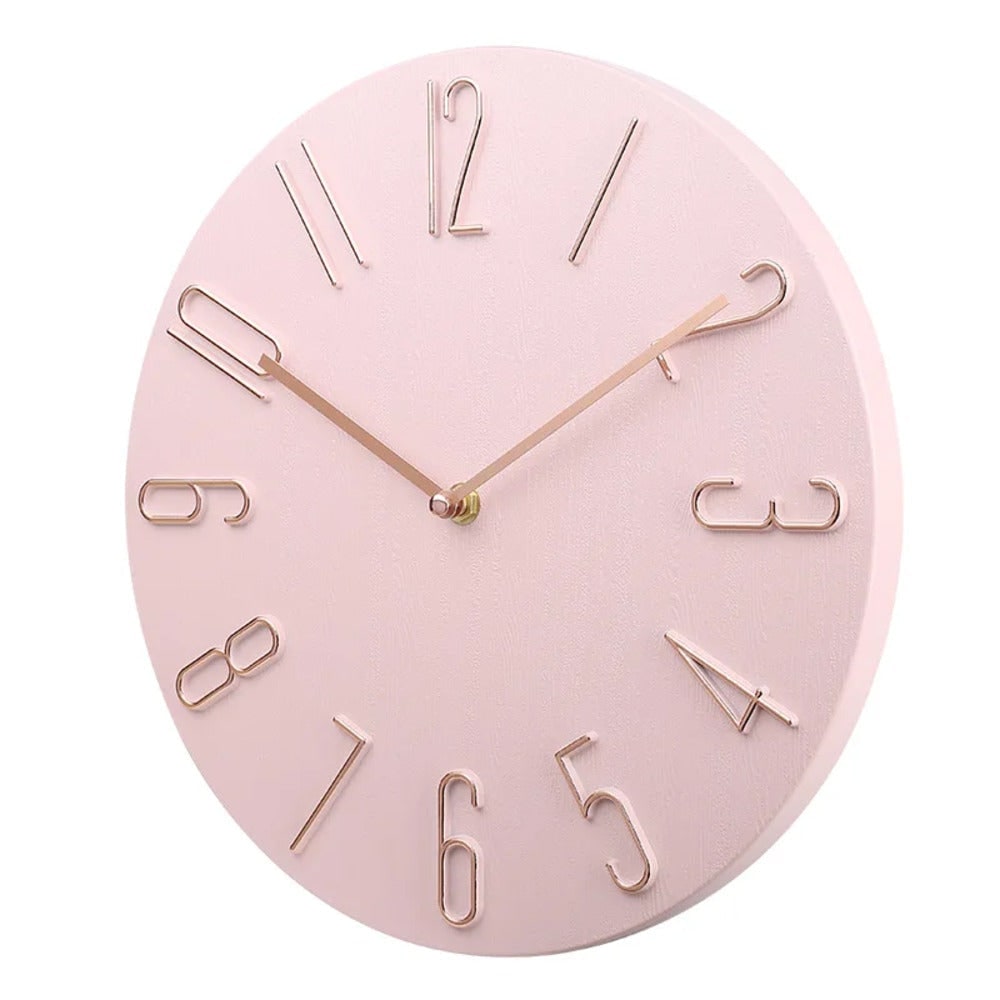 Quiet Modern Wall Clock No Ticking Silent Round Wood Grain Minimalist Living Room - Image 7