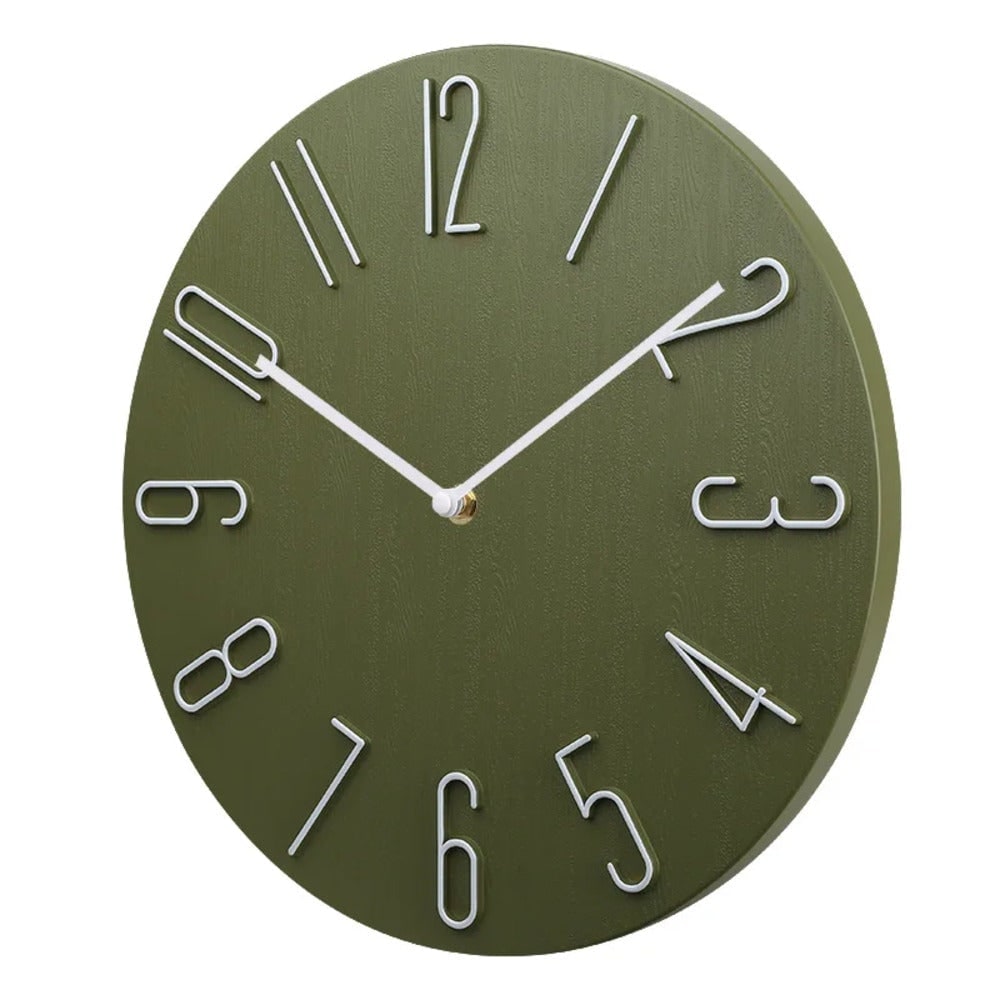 Quiet Modern Wall Clock No Ticking Silent Round Wood Grain Minimalist Living Room - Image 8