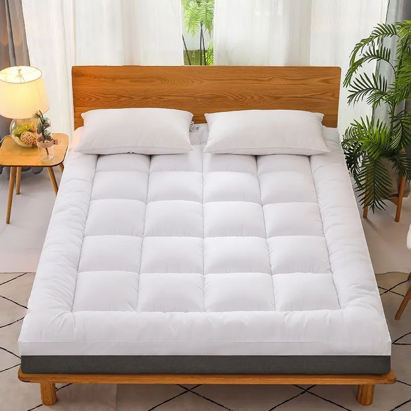 Quilted Down Alternative Mattress Topper with Box-Stitch Design and Plush Comfort - Image 1