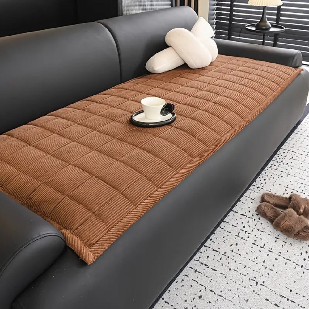 Quilted Sofa Couch Cover and Seat Protector Mat for Dogs with Soft Corduroy Texture - Image 1