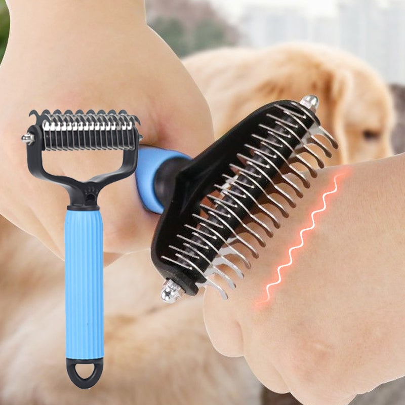 Rake Brush for Dogs with Double Sided Undercoat Dematting and Fur Deshed Grooming Tool - Image 7