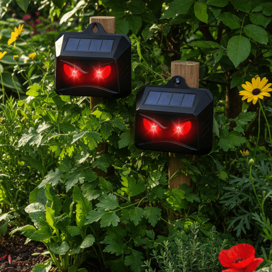 Rat and Mouse Deterrent with Electronic Ultrasonic Pest and Predator Light Eyes for Garden - Image 1