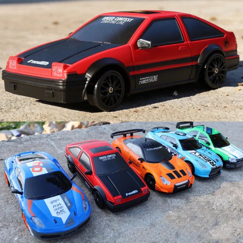 Rc Drift Car Remote Control Toy Rechargeable LED Spare Wheels Cones Kit Usb - Image 5