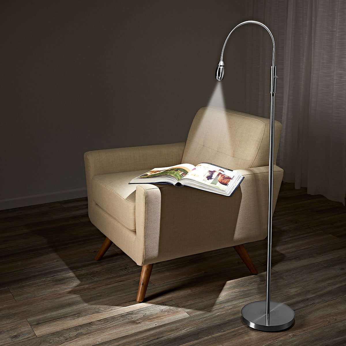 Reading Floor Lamp with Adjustable Gooseneck Arc LED Task Light and Focused Beam Bright - Image 7