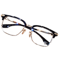 Reading Glasses Browline Metal Frame Gold Black Adjustable - Image 1