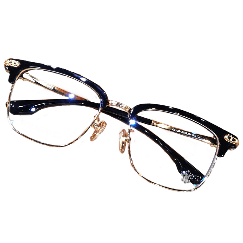Reading Glasses Browline Metal Frame Gold Black Adjustable - Image 1