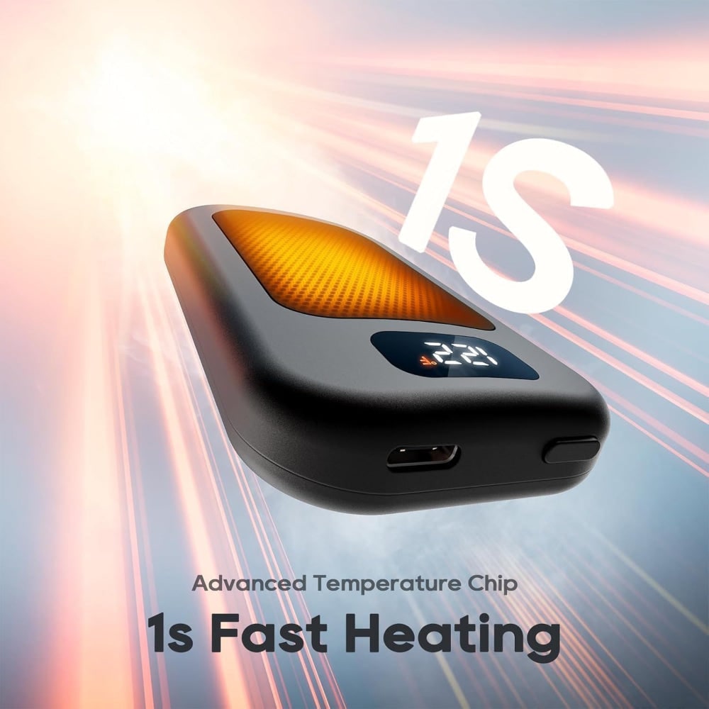 Rechargeable Electric Hand Warmers Reusable Pocket Heater with LED Display and Three Heat Levels - Image 6
