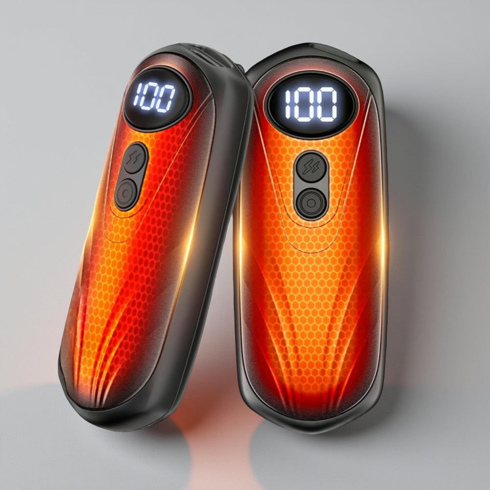 Rechargeable Electric Hand Warmers with LED Display Reusable Portable Pocket Heater Set of 2 - Image 1