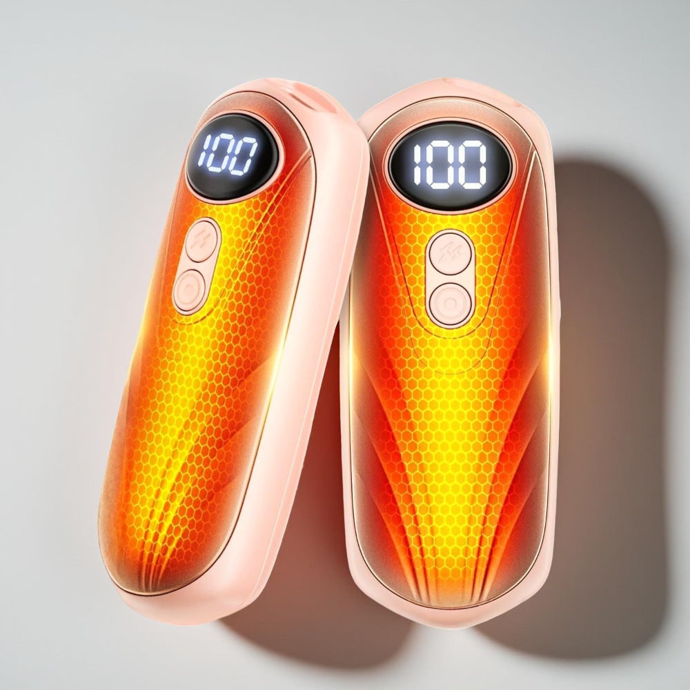 Rechargeable Electric Hand Warmers with LED Display Reusable Portable Pocket Heater Set of 2 - Image 21