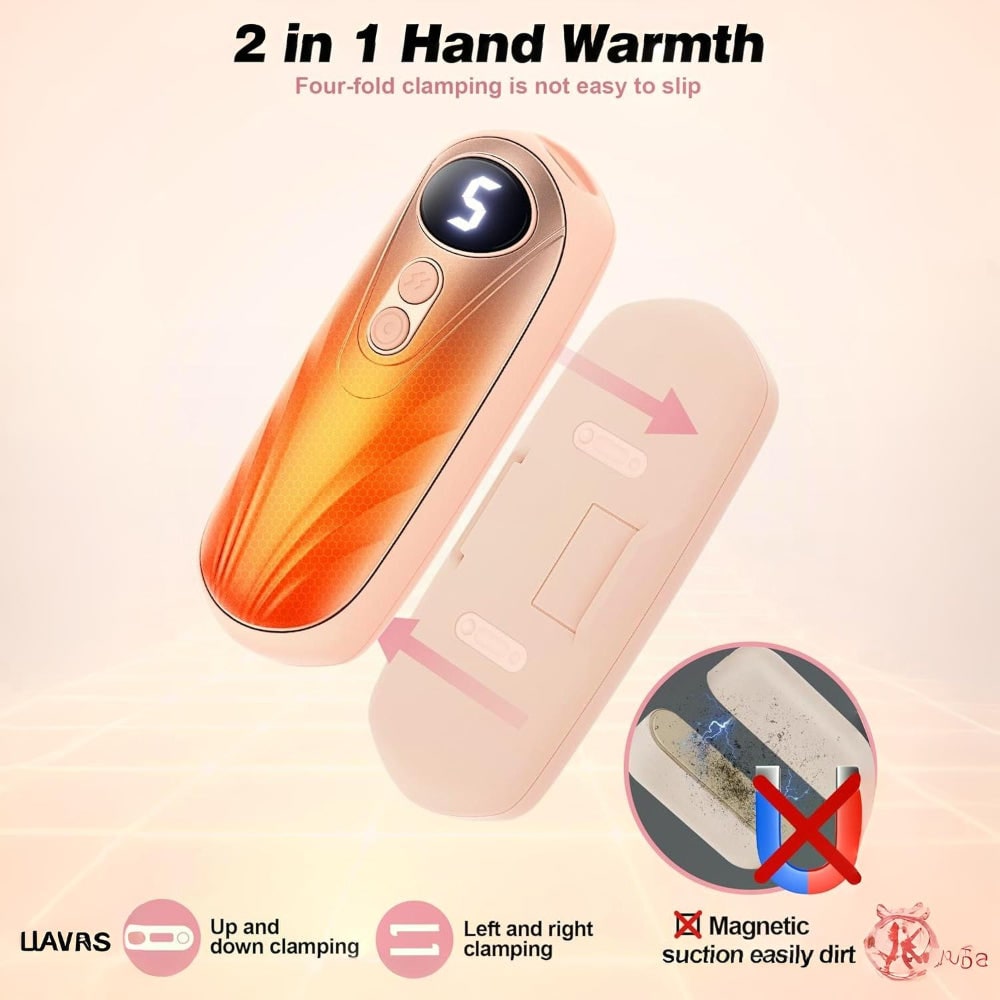 Rechargeable Electric Hand Warmers with LED Display Reusable Portable Pocket Heater Set of 2 - Image 22