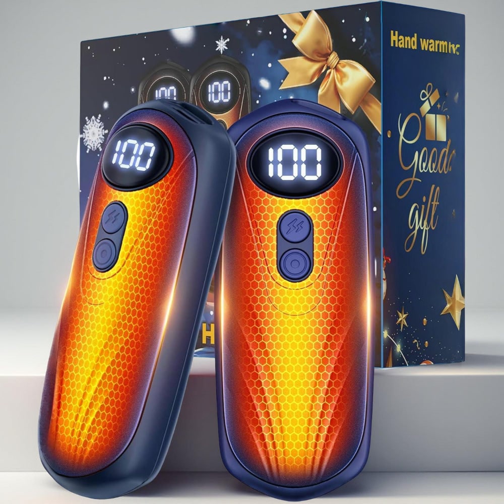 Rechargeable Electric Hand Warmers with LED Display Reusable Portable Pocket Heater Set of 2 - Image 26