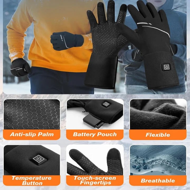 Rechargeable Heated Glove Liners and Mitten with Adjustable Temperature and Battery Pocket - Image 9