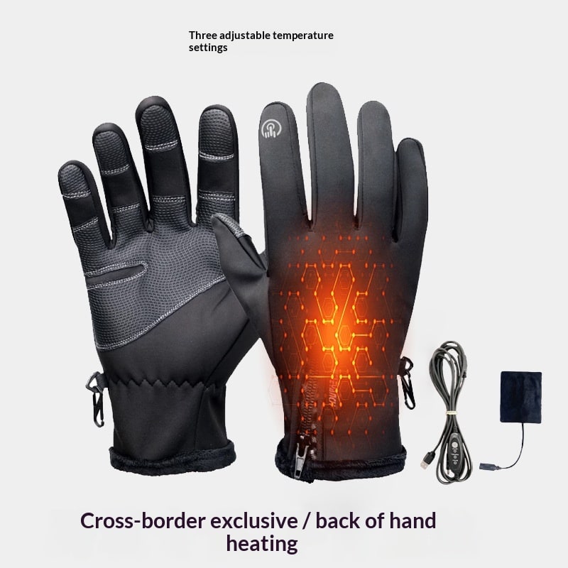 Rechargeable Heated Gloves with USB Power Touchscreen Compatible and Non-Slip Palm - Image 5