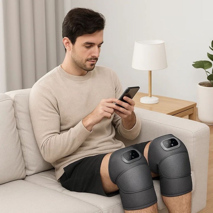Rechargeable Heated Knee Massager and Wrap with Vibration Adjustable Heat and Digital Controls - Image 3