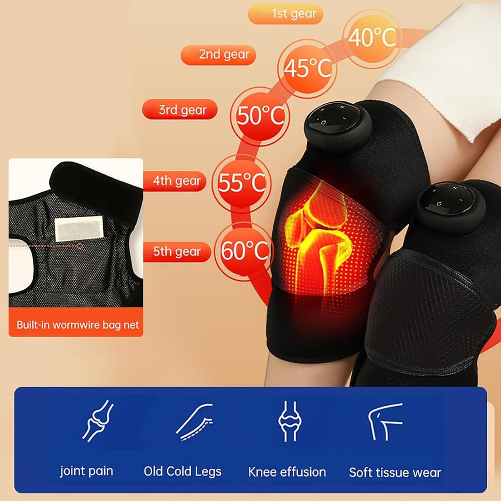 Rechargeable Heated Knee Massager and Wrap with Vibration Adjustable Heat and Digital Controls - Image 5
