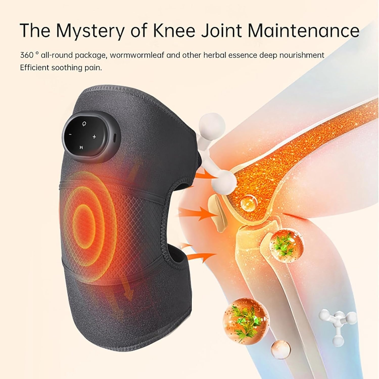 Rechargeable Heated Knee Massager and Wrap with Vibration Adjustable Heat and Digital Controls - Image 6