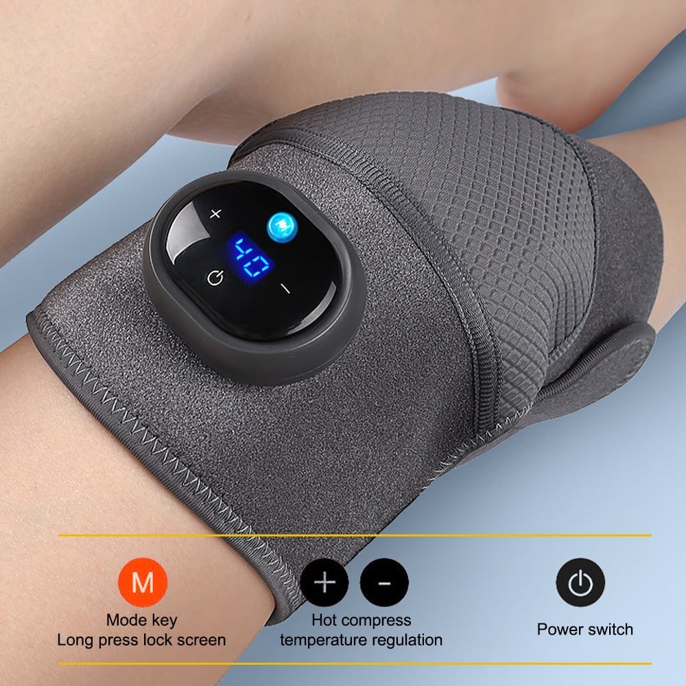 Rechargeable Heated Knee Massager and Wrap with Vibration Adjustable Heat and Digital Controls - Image 8