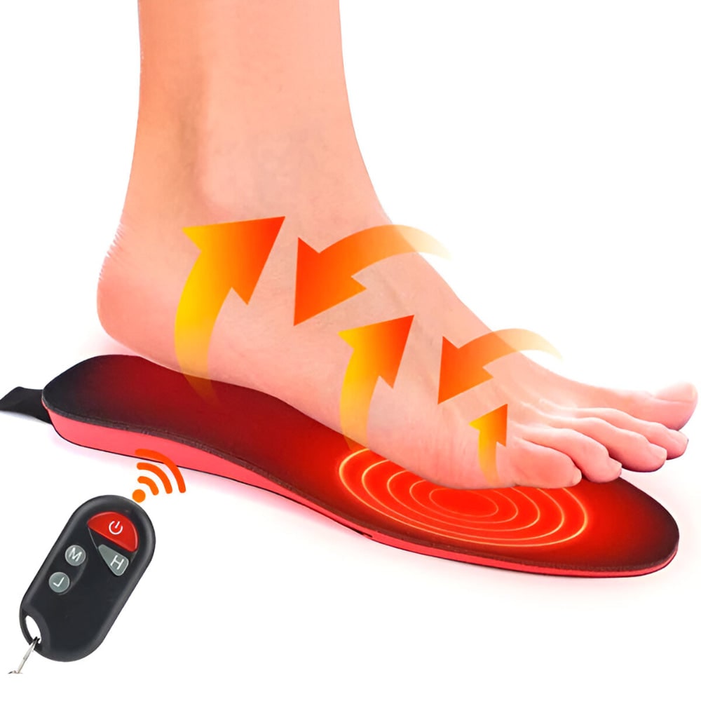 Rechargeable Heated Shoe Insoles with Wireless Remote Control and Arch Support - Image 3