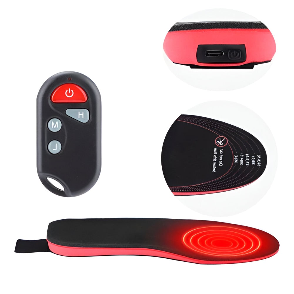 Rechargeable Heated Shoe Insoles with Wireless Remote Control and Arch Support - Image 6