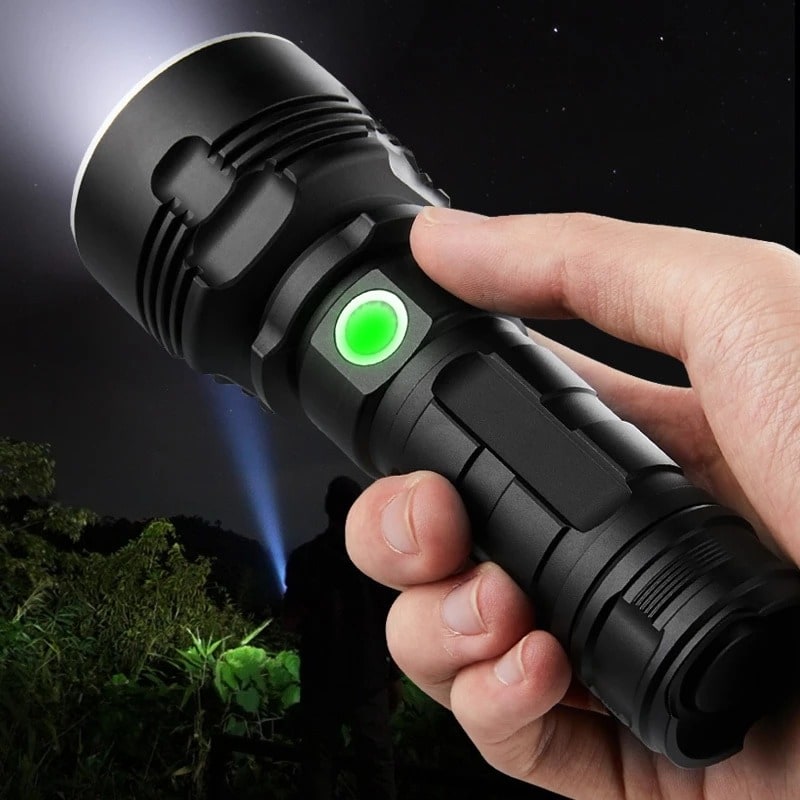 Rechargeable LED Flashlight and Torch with High Lumen Output Aluminum Alloy Body and Tactical Design - Image 5