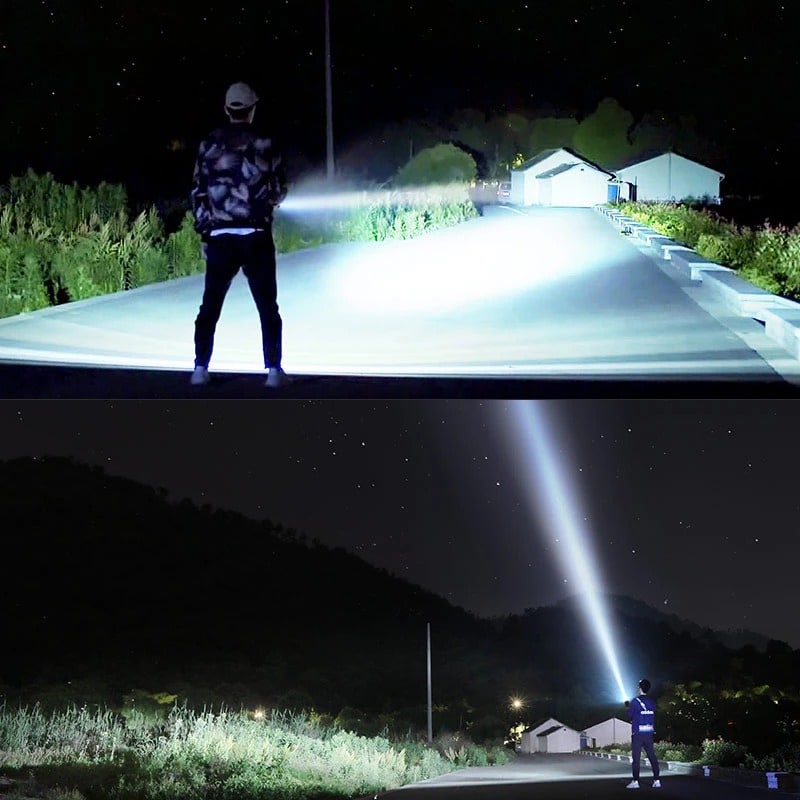 Rechargeable LED Flashlight and Torch with High Lumen Output Aluminum Alloy Body and Tactical Design - Image 8
