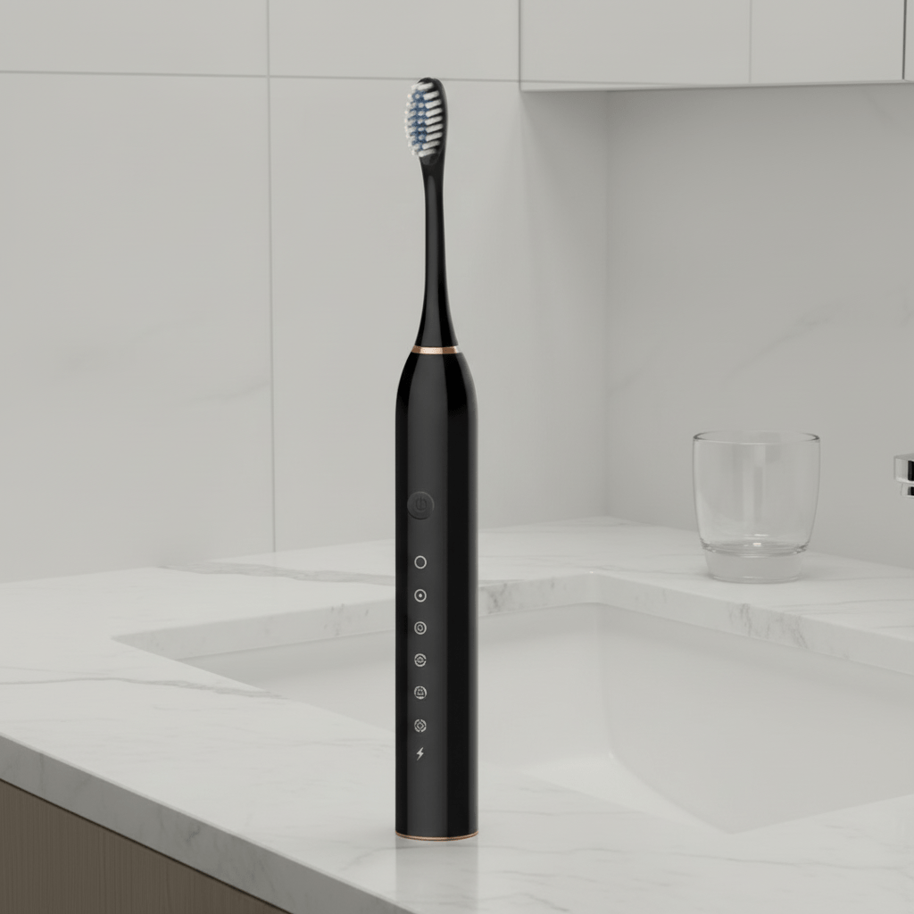 Rechargeable Sonic Electric Toothbrush with Timer 8 Replacement Heads and Travel Case - Image 1