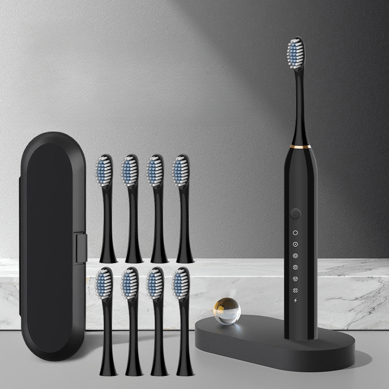 Rechargeable Sonic Electric Toothbrush with Timer 8 Replacement Heads and Travel Case - Image 2