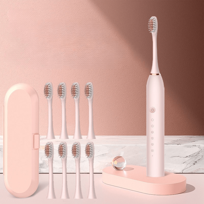Rechargeable Sonic Electric Toothbrush with Timer 8 Replacement Heads and Travel Case - Image 6