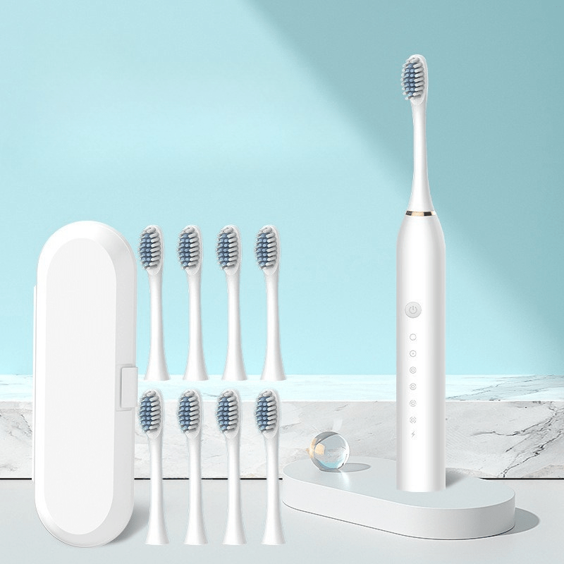 Rechargeable Sonic Electric Toothbrush with Timer 8 Replacement Heads and Travel Case - Image 7