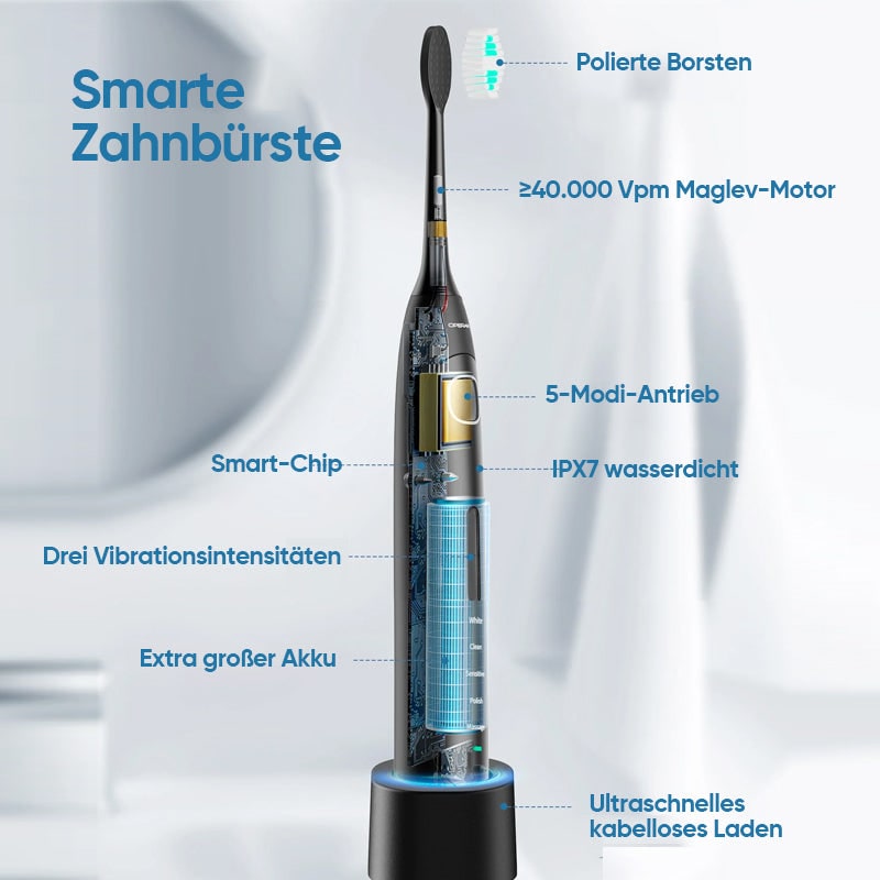 Rechargeable Sonic Electric Toothbrush with Timer and Soft Contoured Bristles - Image 2