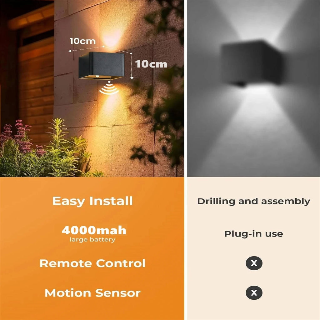 Rechargeable Wall Light Sconce with Motion Sensor Remote Control and Dimmable LED - Image 5
