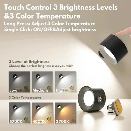 Rechargeable Wall Sconce with 360° Magnetic Mount and Wireless LED Lighting Outdoor - Image 8