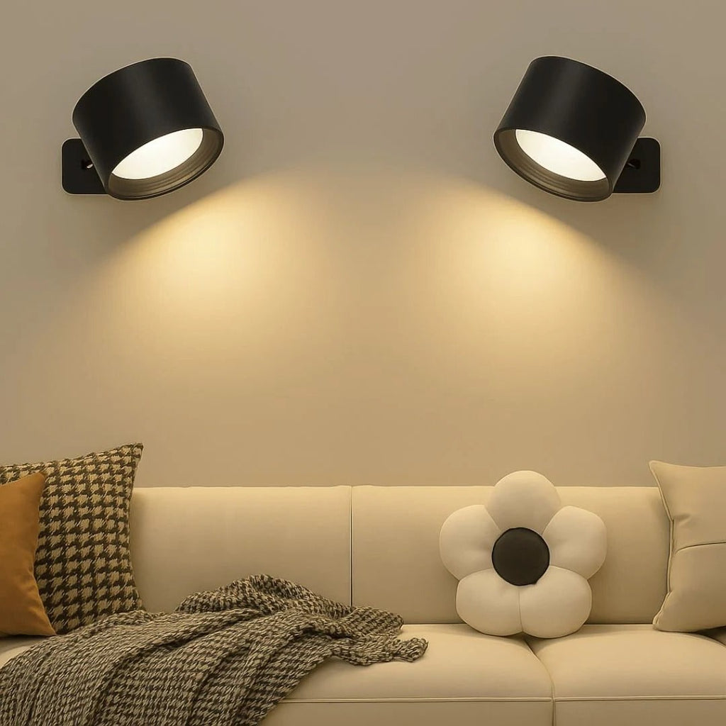 Rechargeable Wall Sconce with Modern Cordless LED Lighting and 360° Magnetic Rotation Lamp - Image 2