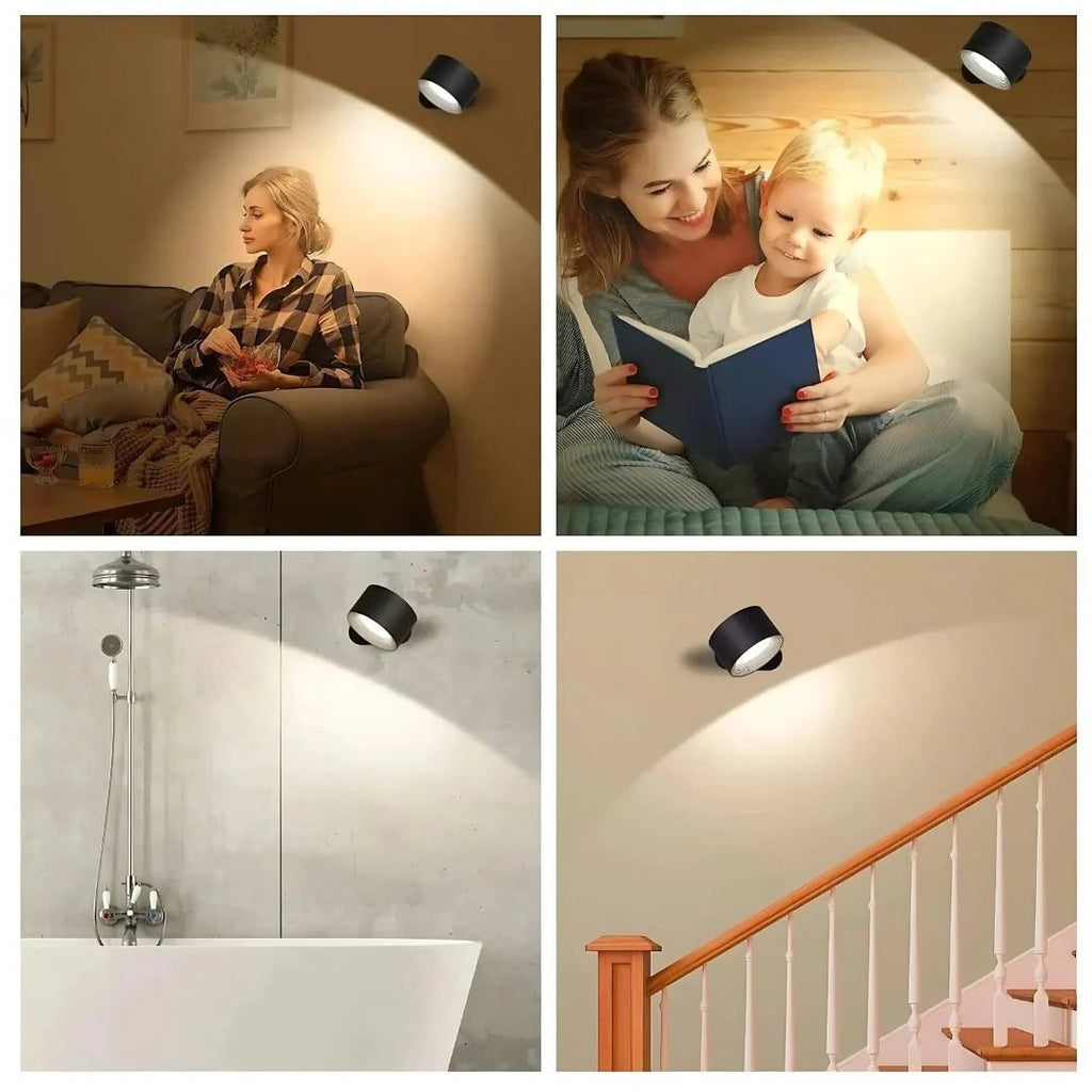 Rechargeable Wall Sconce with Modern Cordless LED Lighting and 360° Magnetic Rotation Lamp - Image 6