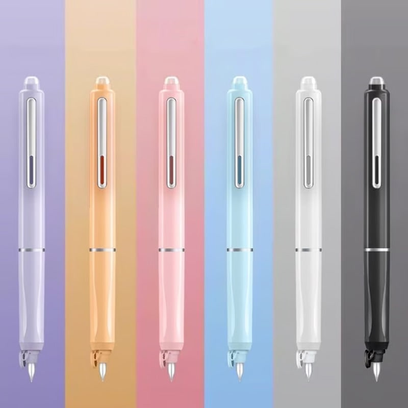 Retractable Fountain Pen with Fine Nibs Smooth Ink Flow and Pocket Clip Cartridges - Image 3
