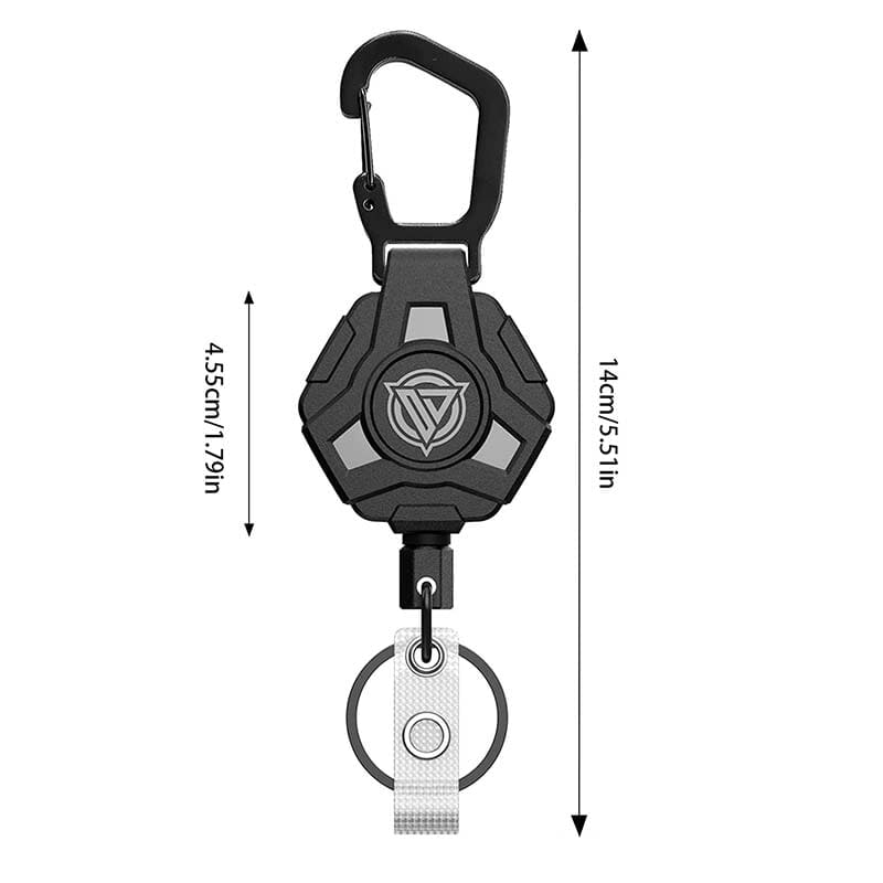 Retractable Key Chain with Carabiner and Heavy Duty Steel Wire Badge Holder Ring - Image 12