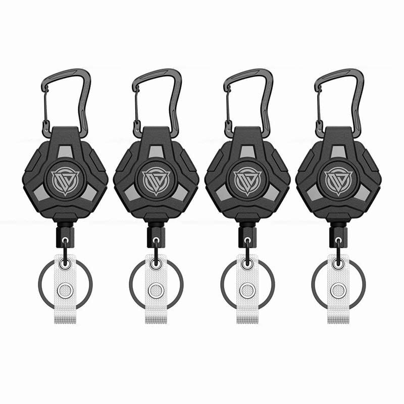 Retractable Key Chain with Carabiner and Heavy Duty Steel Wire Badge Holder Ring - Image 15