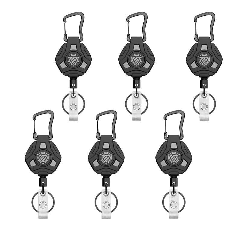 Retractable Key Chain with Carabiner and Heavy Duty Steel Wire Badge Holder Ring - Image 16