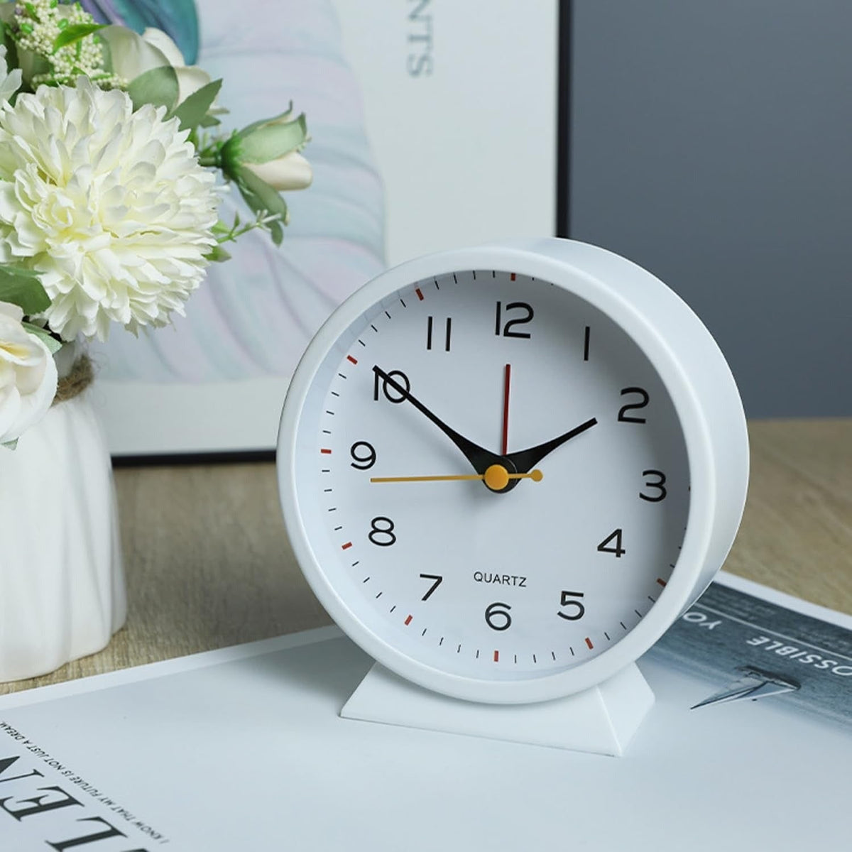 Retro Analog Alarm Clock with Non-Ticking Quartz Movement and Backlight for Bedroom or Desk - Image 12