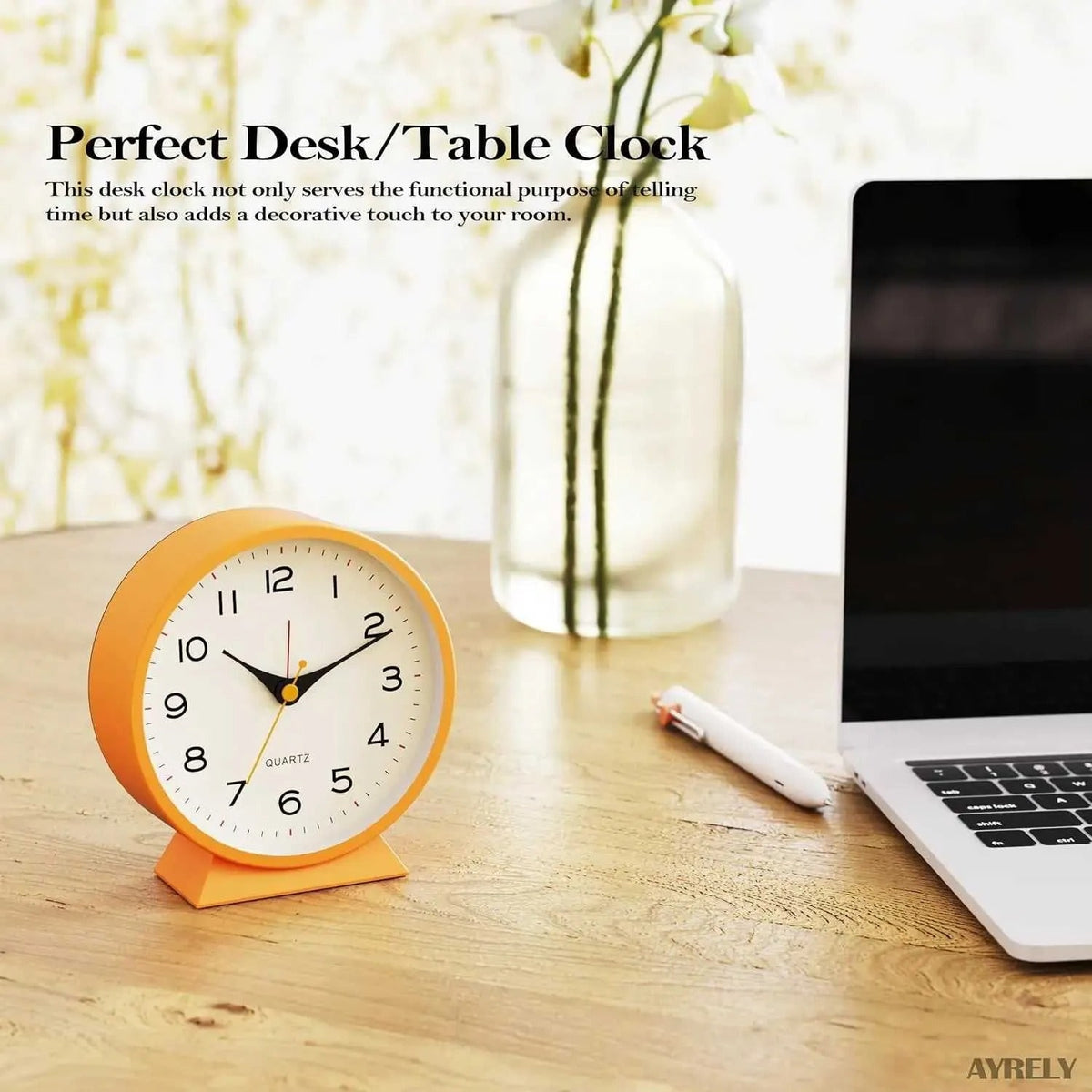 Retro Analog Alarm Clock with Non-Ticking Quartz Movement and Backlight for Bedroom or Desk - Image 14
